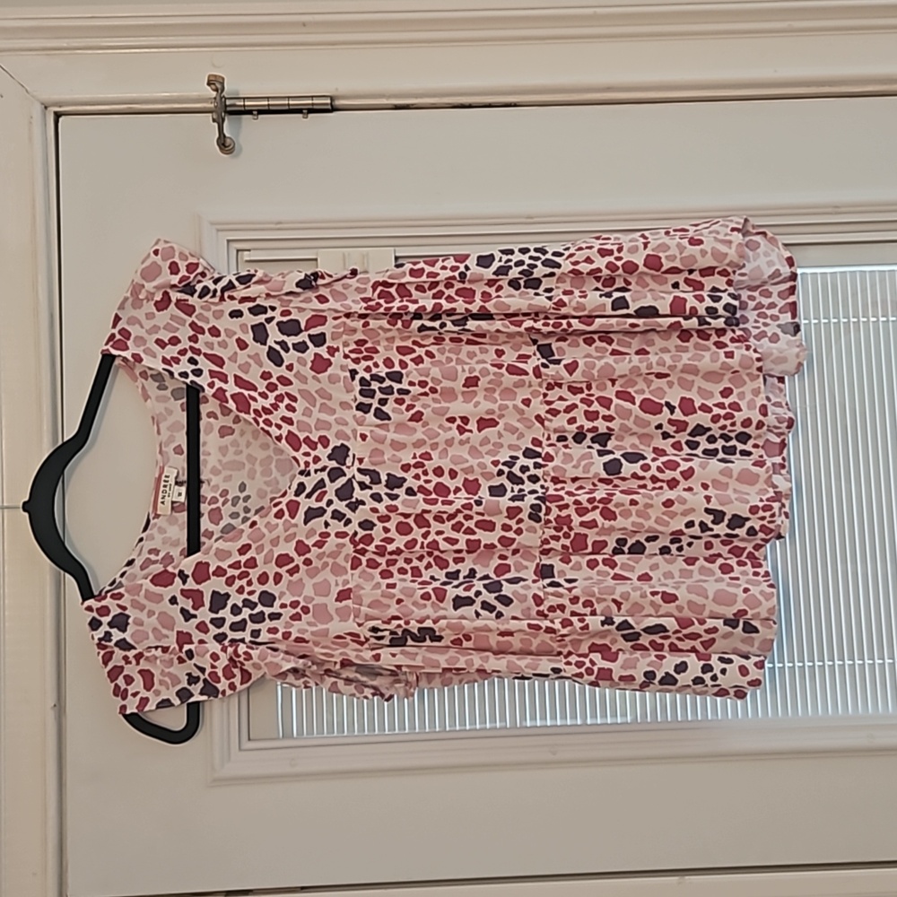 Andree pink leopard tiered baby doll top
